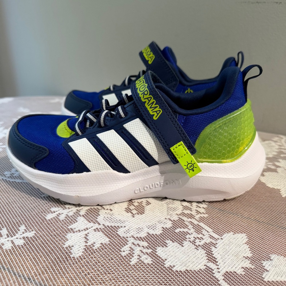 Adidas Tensaur Run Lightorama Kids 13K Blue White Neon Excellent JQ4158